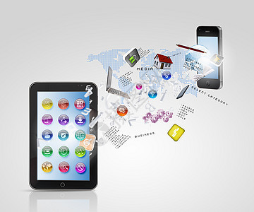 通信符号消息传递图标技术元素的成,全球通信消息传递信息共享现代技术的隐喻